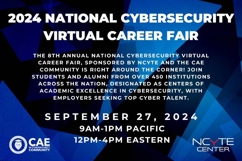 National Cybersecurity Virtual Career Fair Flyer